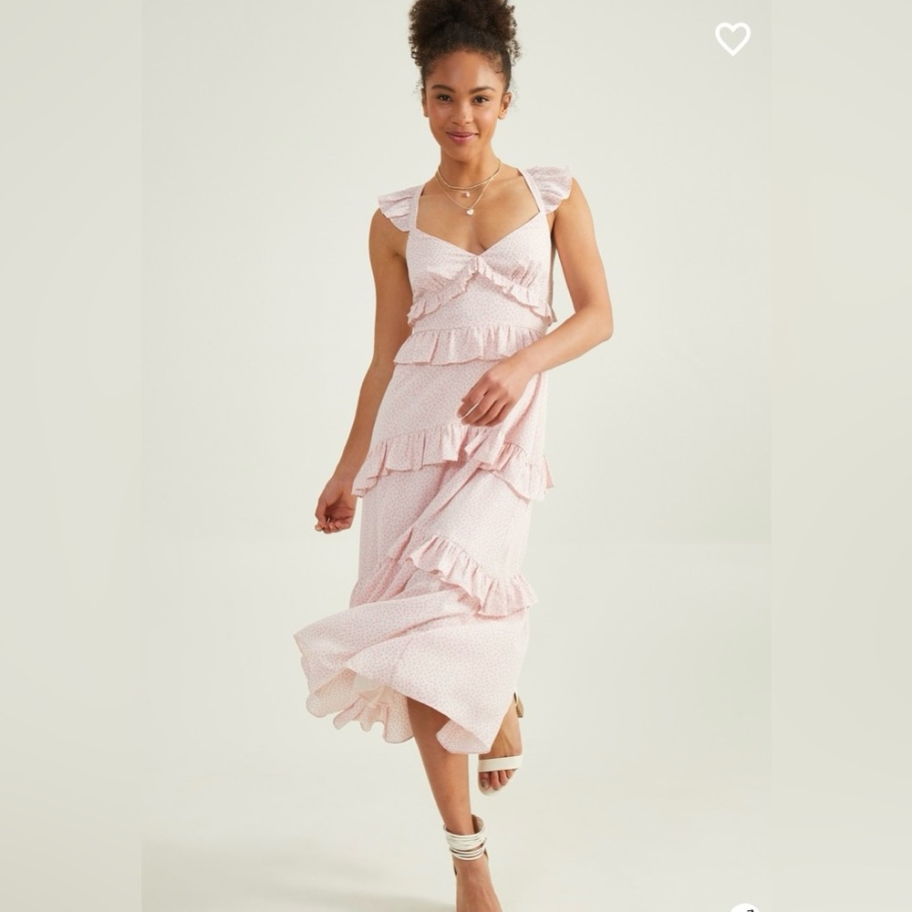 NWT Altar’d State Willa Floral Dress Ivory Pink Medium - Picture 2 of 7